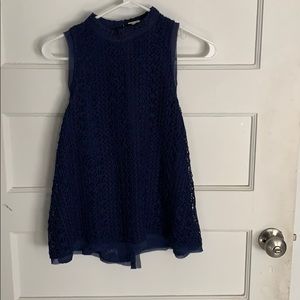 Navy blue high neck tank